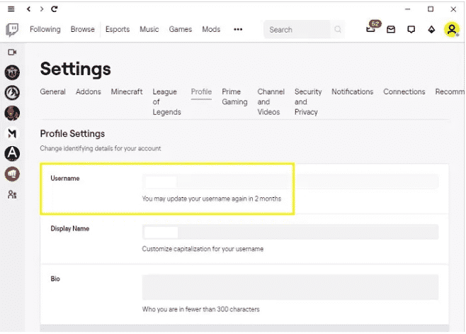 twitch change name settings