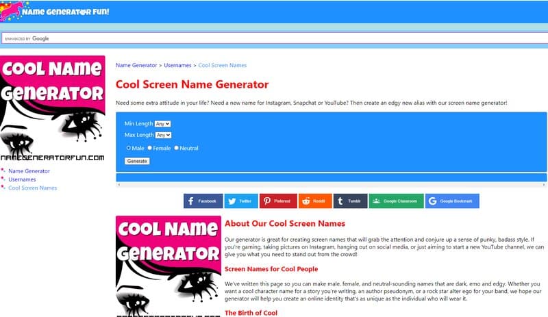 Name generator fun
