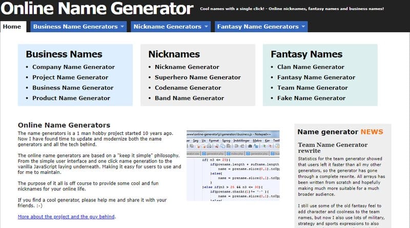 online name generator