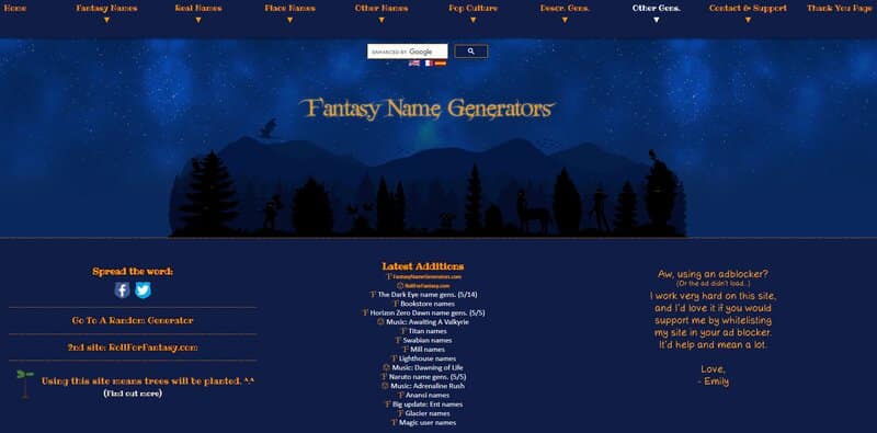 fantasy name generators