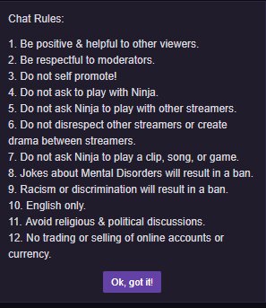 Twitch chat rules