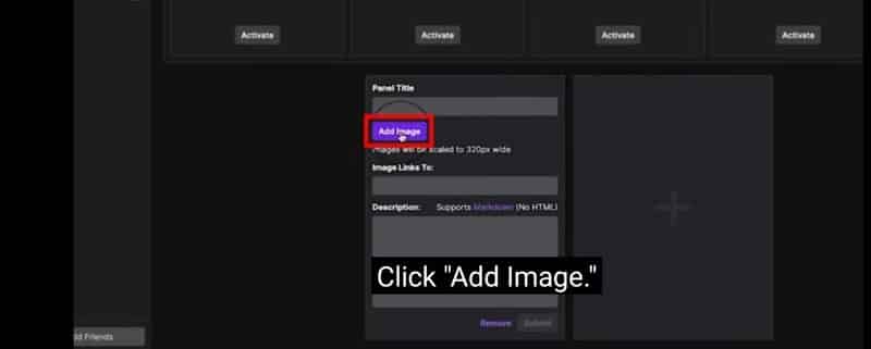 add image in twitch edit panel