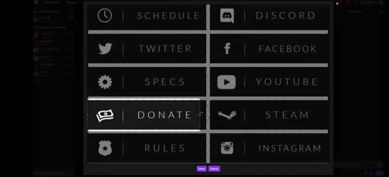 Twitch donation options