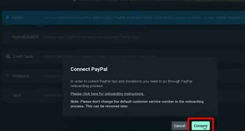 connecting PayPal to Twitch