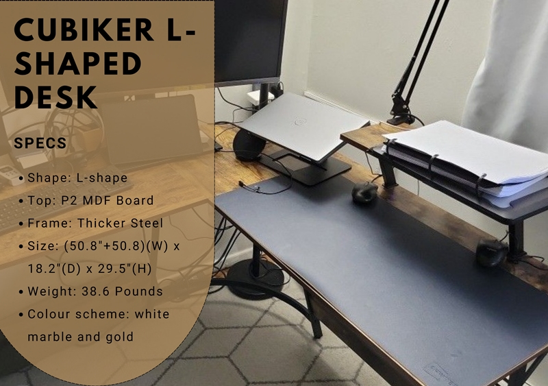 1. Cubiker L-Shaped Desk