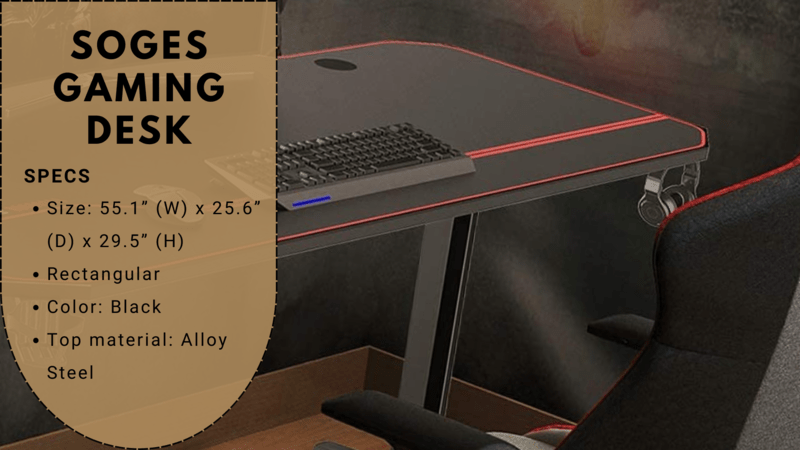 Soges 55 inches Gaming Desk