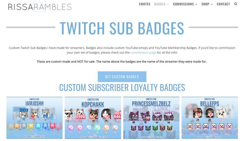 RissaRambles Twitch Badges