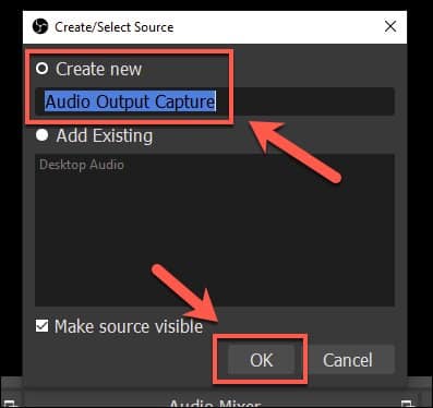 Choose Audio Output Capture