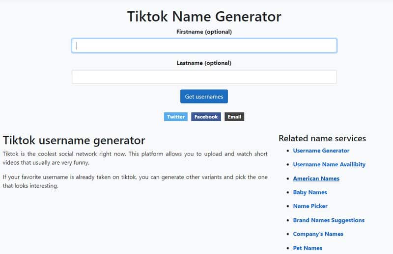TikTok Name Generator