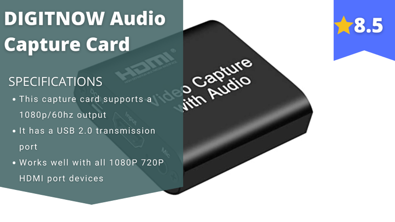 DIGITNOW Audio Capture Card