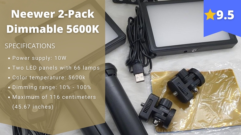Neewer 2-Pack Dimmable 5600K