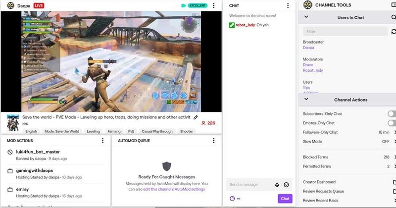 moderating chats in Twitch