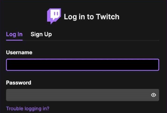 log in twitch