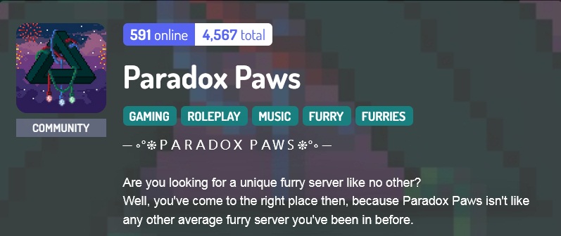 paradox paws furry discord server