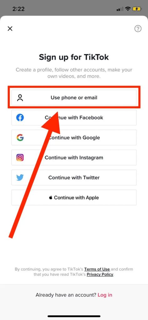 sign up for tiktok