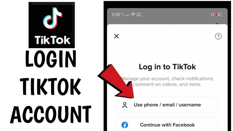 tiktok Login screen