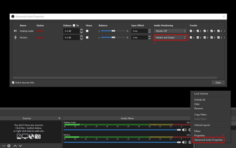 advanced audio properties