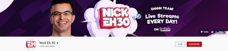 Nick Eh 30 Youtube channel