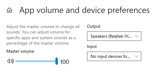 default audio