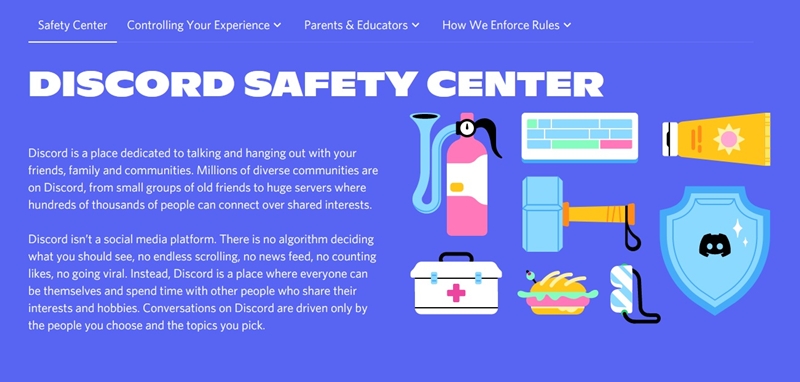 discord safety center