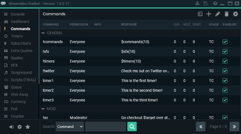 streamlabs chatbot commands