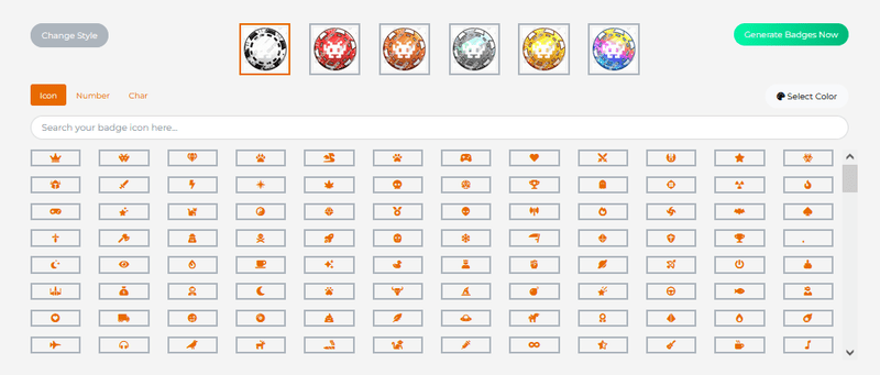 Choose the symbol for your badges