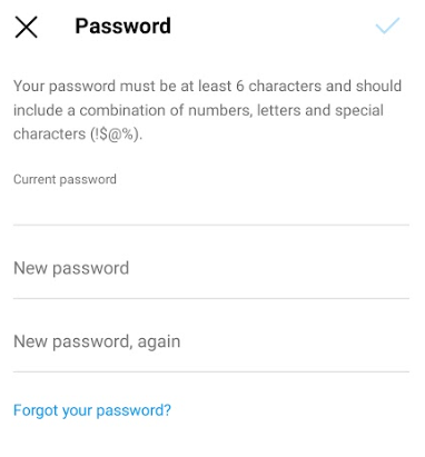 Field to enter a new password 