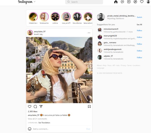 Instagram PC app feed