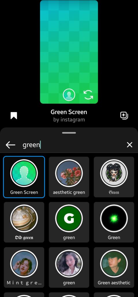 Instagram Reels Green Screen Filter