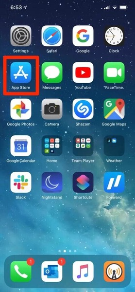 The app store icon on an Iphone