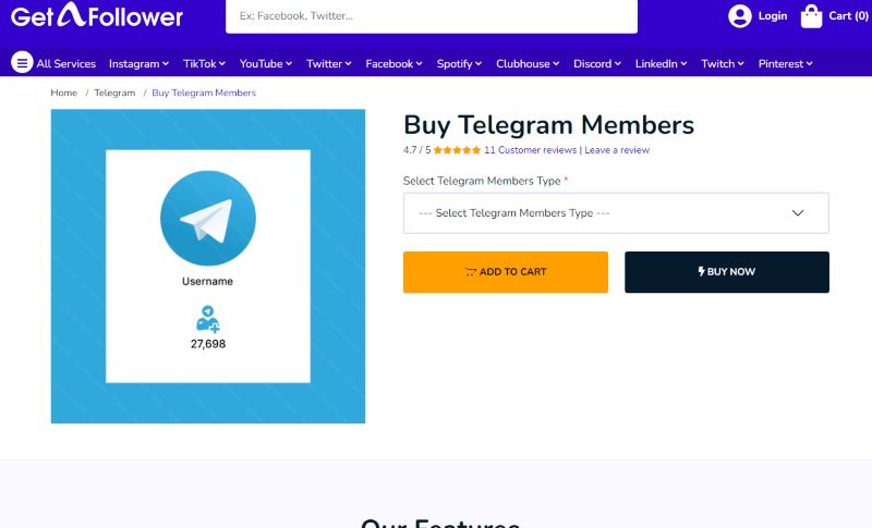 buy telegram members on getafollower