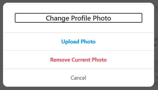 Change profile photo option