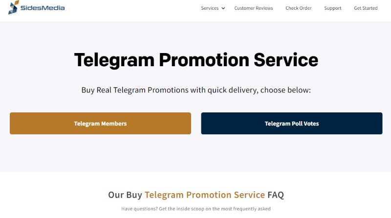 get telegram members option on sidesmedia
