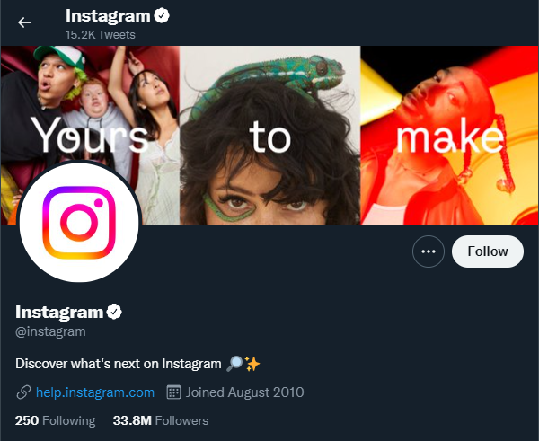 Instagram's Twitter Account