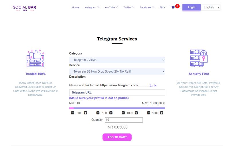 social bar telegram services