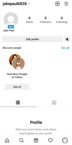 Profile icon in the Instagram app