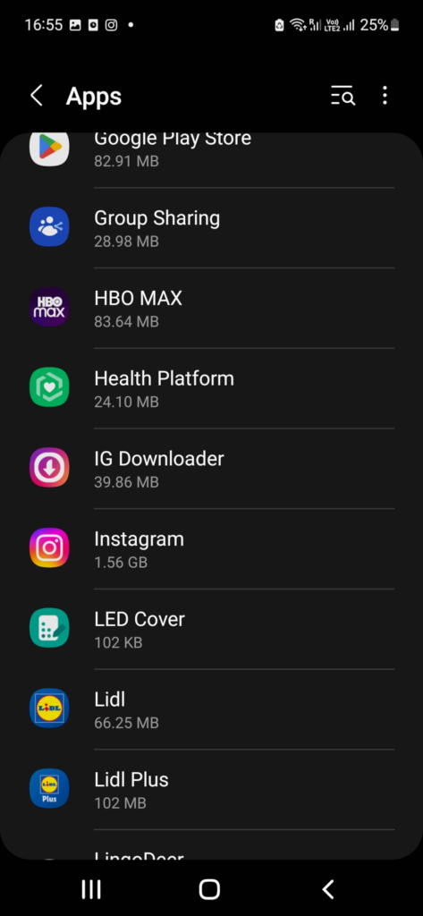 Android Apps Settings