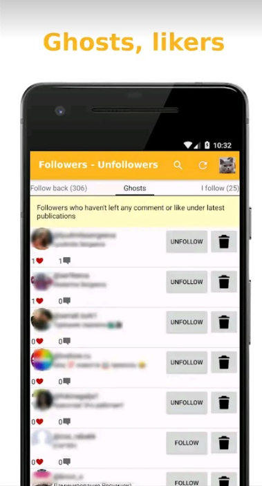 Followers Unfollowers ghost followers