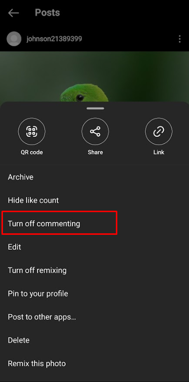 Instagram Turn Off Commenting