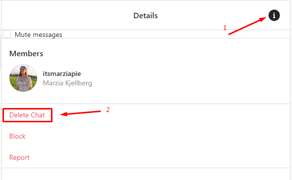 Instagram Web Delete Conversation