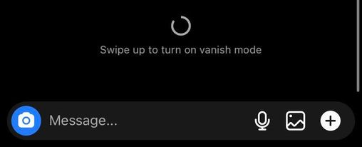 Swipe to turn on vanish mode