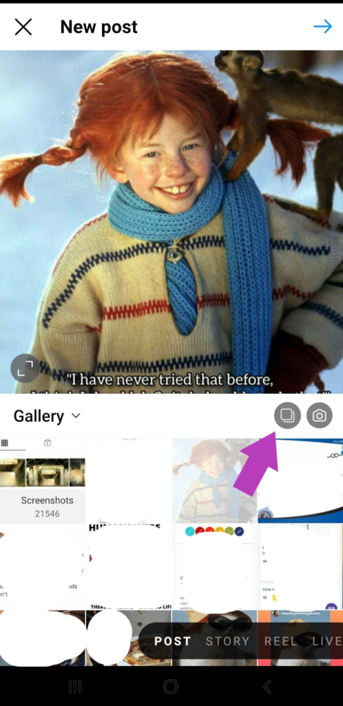 add multiple photos on Instagram