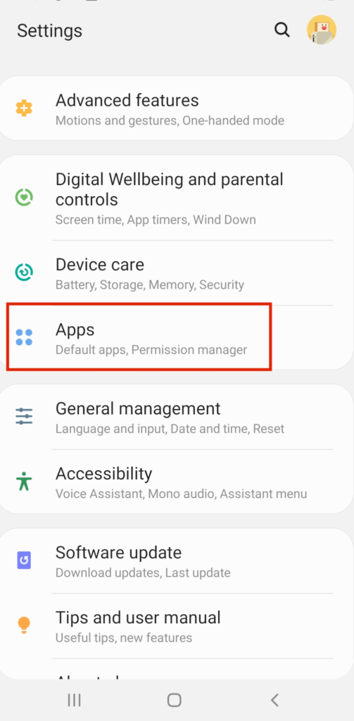 android settings app