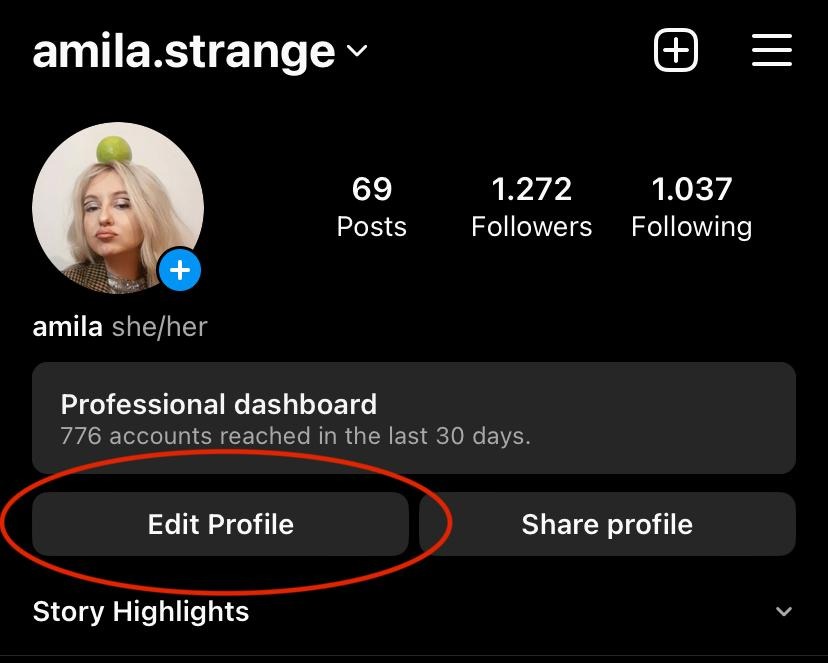 edit instagram profile