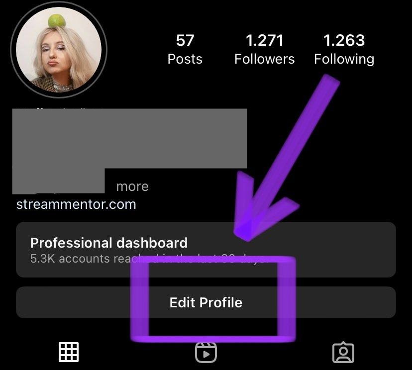 edit profile Instagram