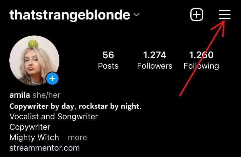 instagram hamburger menu