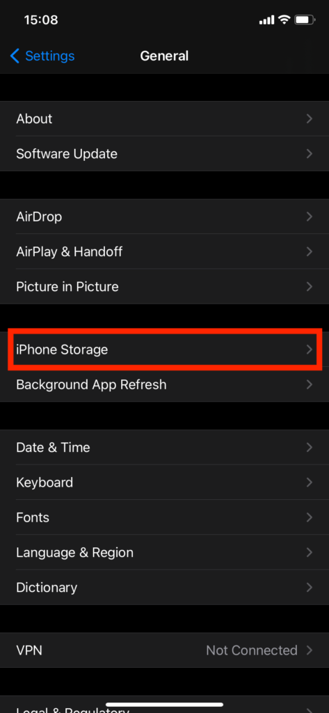 iphone storage