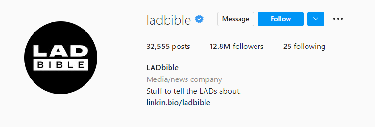 ladbible Instagram account