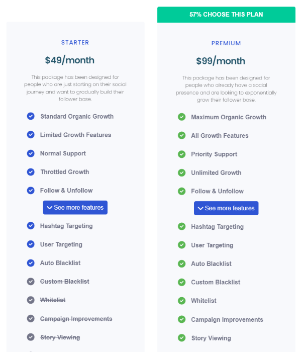 seeksocially pricing