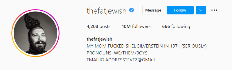 thefatjewish Instagram account